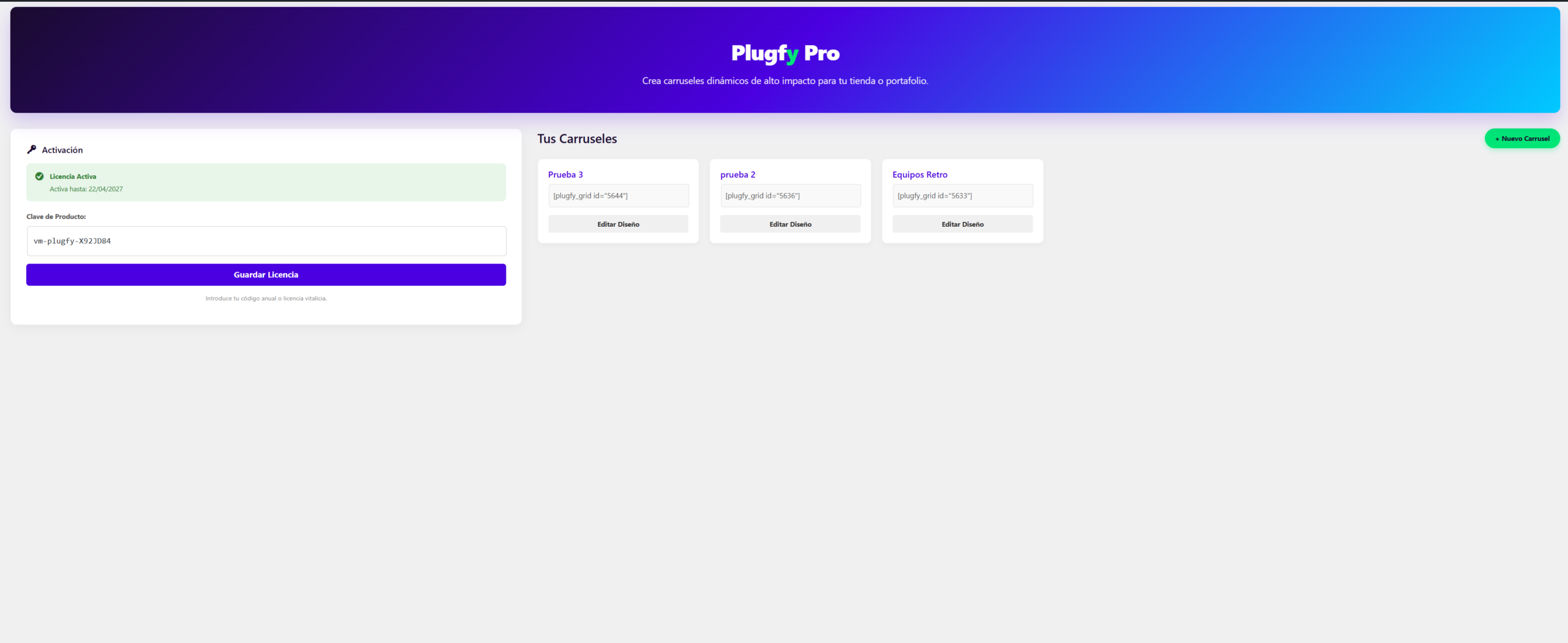 Plugfy Carousel Pro - WordPress Ligero y Personalizable: imagen 1